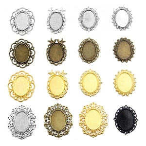 Vintage-Anhänger-Fassungen aus Legierung für DIY-Schmuck in verschiedenen Farben