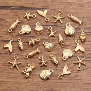 Ozean Thema Legierung Anhänger Seestern Muschel Krabbe Fisch Meerjungfrau Schwanz DIY Schmuckzubehör Für Halsketten Armbänder