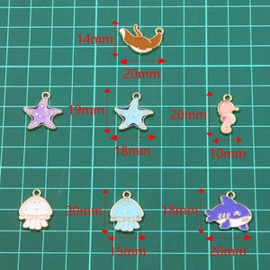 DIY ocean alloy charms including shark, starfish, and jellyfish for jewelry making