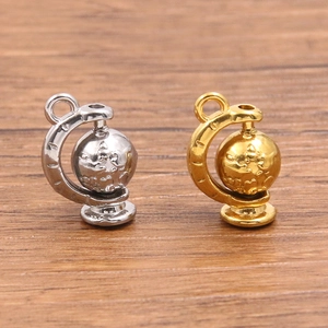 304 Stainless Steel Rotating Globe Pendant 3D Earth Charm For DIY Jewelry Making Bracelets Necklaces Simple Fashion Jewelry