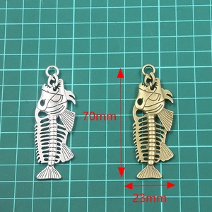 70x23mm visgraat hangers van legering in zilver en brons voor DIY sieraden maken
