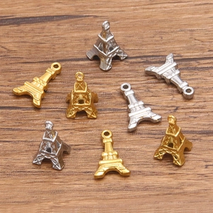 Colgante de Torre Eiffel de Acero Inoxidable 304 Para Fabricación de Joyas Accesorios de Bricolage Oro Plata