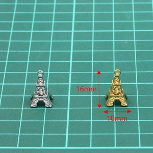 Colgantes Torre Eiffel 3D de acero inoxidable en oro y plata para joyería DIY