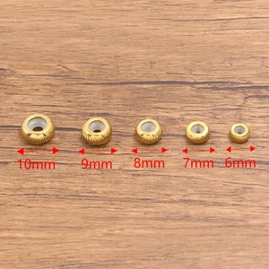Goldene Edelstahlabstandsperlen mit Silikonkern in 6mm bis 10mm für DIY-Schmuckherstellung