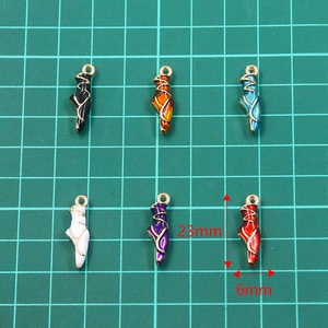 Set de 6 colgantes de zapatillas de ballet esmaltadas 23mm para joyería artesanal DIY