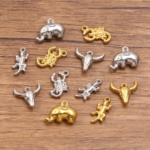 304 Roestvrij Staal Dieren Charms Olifant Gecko Schorpioen Stieren Schedel Hangers Gegalvaniseerd DIY Sieraden Maken Accessoire