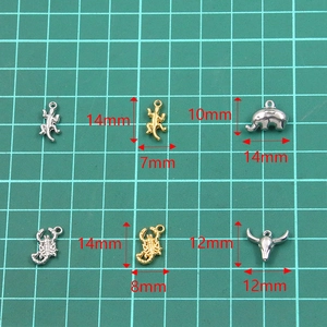 Set van 304 roestvrijstalen gouden dierenhangers met gekko olifant schorpioen en stier