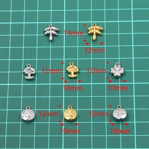 Pendentifs en acier inoxydable 304 avec motifs de feuilles et arbre de vie en or et argent