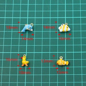 3D enamel animal charms including dolphin, fish, and duck for DIY jewelry making