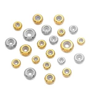 Vakuumgalvanisierte Edelstahl-Abstandshalter mit Spiralmuster für DIY-Schmuckherstellung