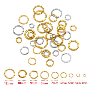 Größentabelle für 3-12mm vakuumplattierte Edelstahl-Biegeringe für DIY-Schmuckherstellung