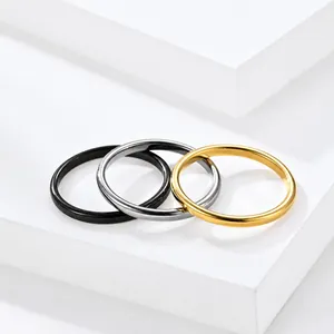 Minimalist Tungsten Steel Band Ring For Men Women Polished Surface Comfort Fit Wedding Finger Ring Jewelry Everyday Accessory