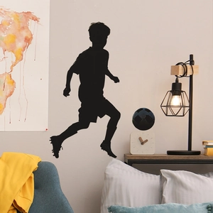 Soccer Boy Sports Silhouette Wall Sticker Removable PVC DIY Home Decor For Kids Bedroom Living Room Football Athlete Art Decal