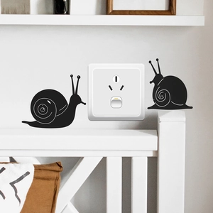 Creative black snail silhouette wall decals for home light switch decoration