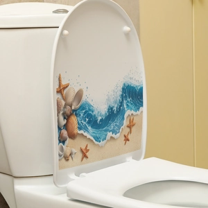 Tropical beach sea shell starfish toilet cover sticker for bathroom wall decoration