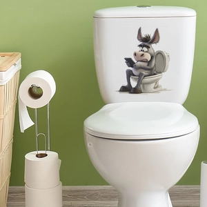 Lustiger Esel Mit Handy Toilettenaufkleber Wasserdicht PVC Badezimmer Aufkleber Für Toilettendeckel Tank Home Wanddeko