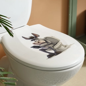 Lustiger Esel am Smartphone Toilettenaufkleber für Badwand und Sitzdekoration