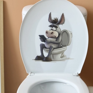 Lustiger Esel-Cartoon-Aufkleber für den Toilettendeckel zur Badezimmerdekoration