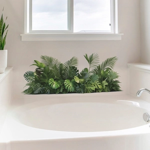 Stickers muraux feuilles tropicales de monstera pour déco salon et salle de bain