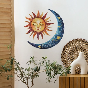 Watercolor sun and moon wall stickers for home living room and bedroom decor