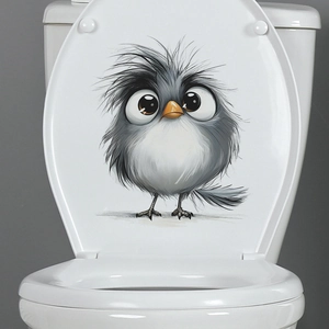 Cartoon Owl Toilet Lid Sticker Waterproof PVC Big Eyes Bird Decal For Bathroom Restroom Decoration Modern Home Wall Sticker
