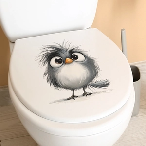 Cute cartoon owl waterproof PVC toilet lid decorative sticker for bathroom home decor