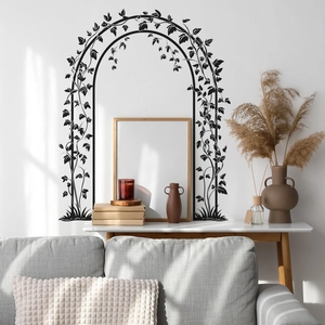 Creative Black Floral Arch Wall Sticker PVC Removable Botanical Vines Wall Decal For Living Room Bedroom Home Decor