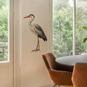 Sticker mural héron élégant pour décoration intérieure moderne de salon et maison