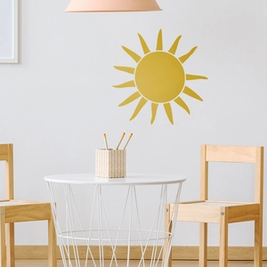 Modern Minimalist Cartoon Sun Wall Sticker Yellow PVC Removable Decal For Kids Room Living Room Bedroom Home Decoration