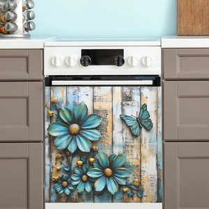 3D embossed floral wall stickers for kitchen cabinets and home background decoration