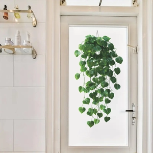 Realistic hanging green radish leaf wall stickers for home background decoration
