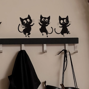 Cartoon Black Cat Wall Stickers PVC Decorative Decals For Light Switch Bedroom Living Room Home Decor DIY Removable Art Posters