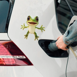 Funny 3D green cartoon frog car sticker with big eyes for auto window glass decoration