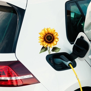 Waterproof Sunflower Car Sticker Decorative Floral Wall Decal For Window Glass Home Auto Body Styling Accessory Yellow Flower