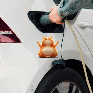 Cartoon sleeping orange cat car sticker made of waterproof UV vinyl for vehicle decoration