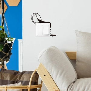 Creative coffee cup silhouette wall sticker for home switch and outlet decoration