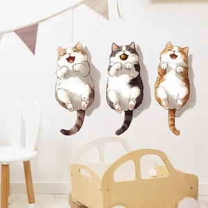 Cartoon Fat Cats Wall Stickers For Living Room Bedroom Decor Cute Animal PVC Removable Self Adhesive Nursery Decor Wall Decals