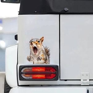Funny 3D screaming squirrel car sticker for vehicle decoration and window styling