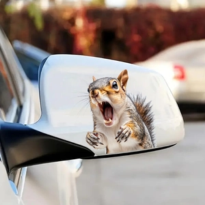 Funny 3D Screaming Squirrel Car Sticker PVC Waterproof Auto Decal For Windows Body Bumper Funny Animal Wall Sticker Decor