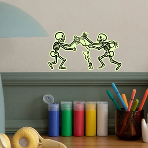 Luminous skull light switch wall sticker for home bedroom and living room decor