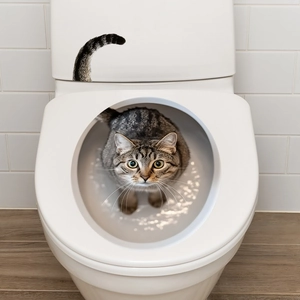 Set di adesivi gatto tabby realistici per decorazione creativa di sedile e bagno
