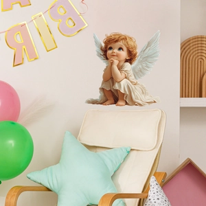 Cute angel wing wall sticker for bedroom and living room home wall decoration