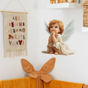 Cute Little Angel Wings Wall Sticker PVC Self-Adhesive Removable Decal For Kids Nursery Bedroom Living Room Home Decor
