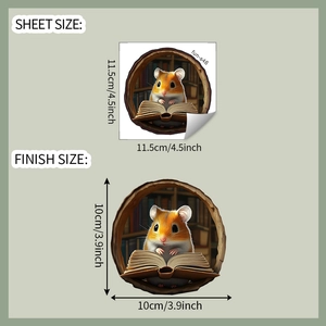 Detail view of cartoon mouse wall sticker dimensions 11.5x11.5cm sheet size