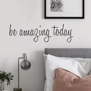 Sticker Mural Citation Inspirante Be Amazing Today en PVC Imperméable Moderne pour Décoration de Salon et Chambre