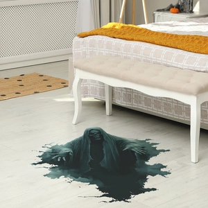 3D Halloween floor sticker featuring a creepy grim reaper emerging from a dark shadow hole