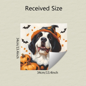 Detailed view of Halloween Bernese Mountain Dog dishwasher magnet sticker sized 34x34cm