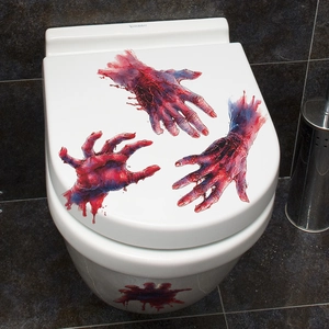 Halloween bloody handprint window stickers and horror wall decals for home decor