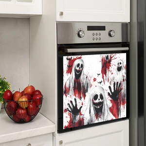 Halloween faceless ghost and blood splatter dishwasher magnetic sticker decor