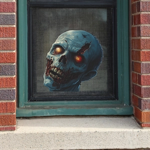 Sticker Fenêtre Zombie Halloween Statique PVC Horreur Décalcomanie Mort-Vivant pour Porte en Verre Balcon Décoration